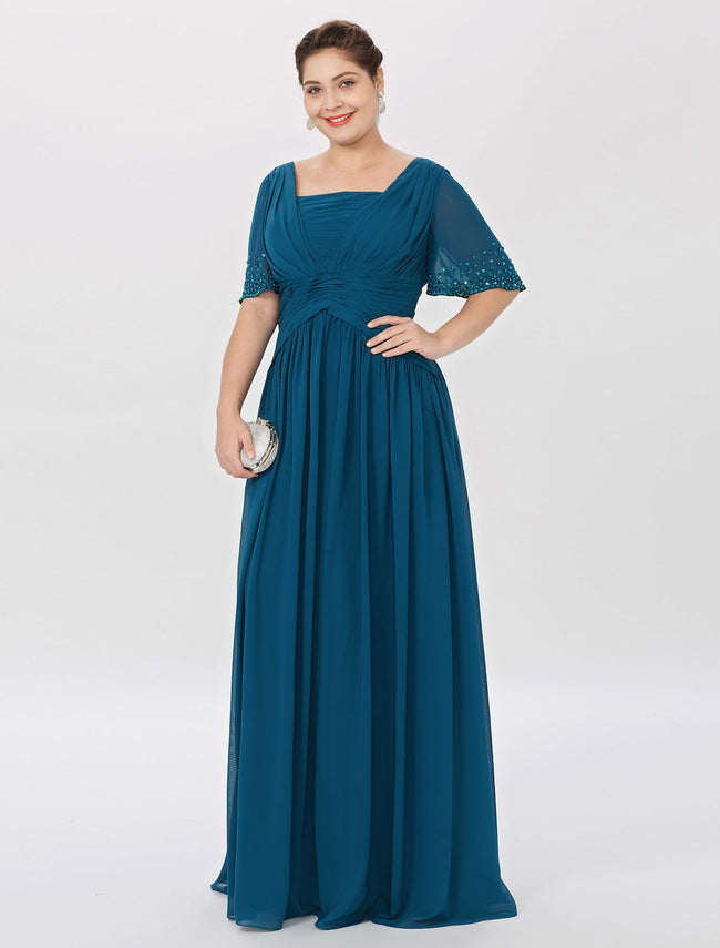 A-Line/Princess Square Neck Floor-Length Mother of the Bride Dresses Hover Image