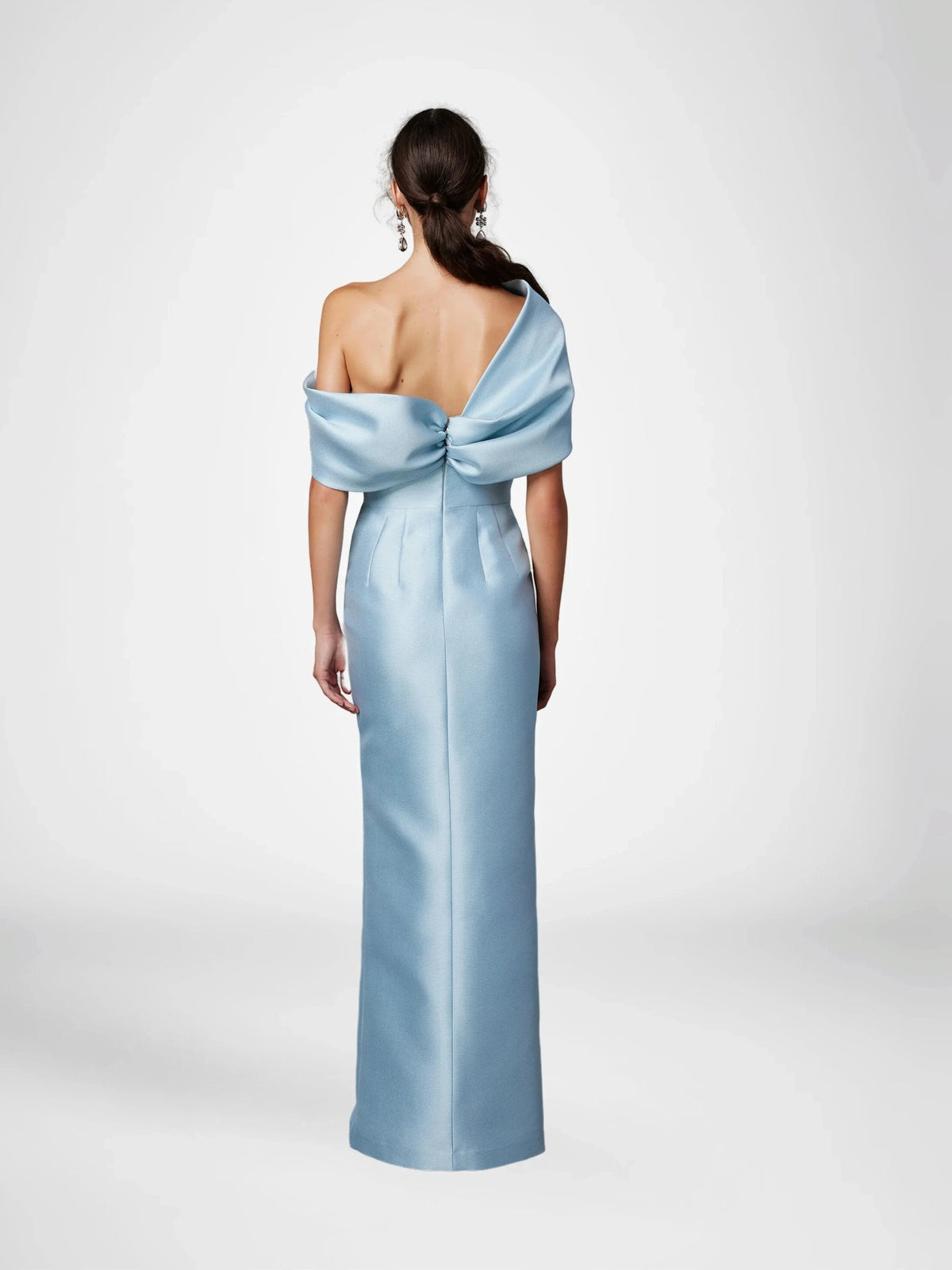 A-Line/Princess One-Shoulder Half Sleeves Floor-Length Mother of the Bride Dresses with Ruffles (ZD10954)