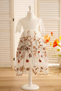 Tulle A-Line Full-Length Boho Flower Girl Dress