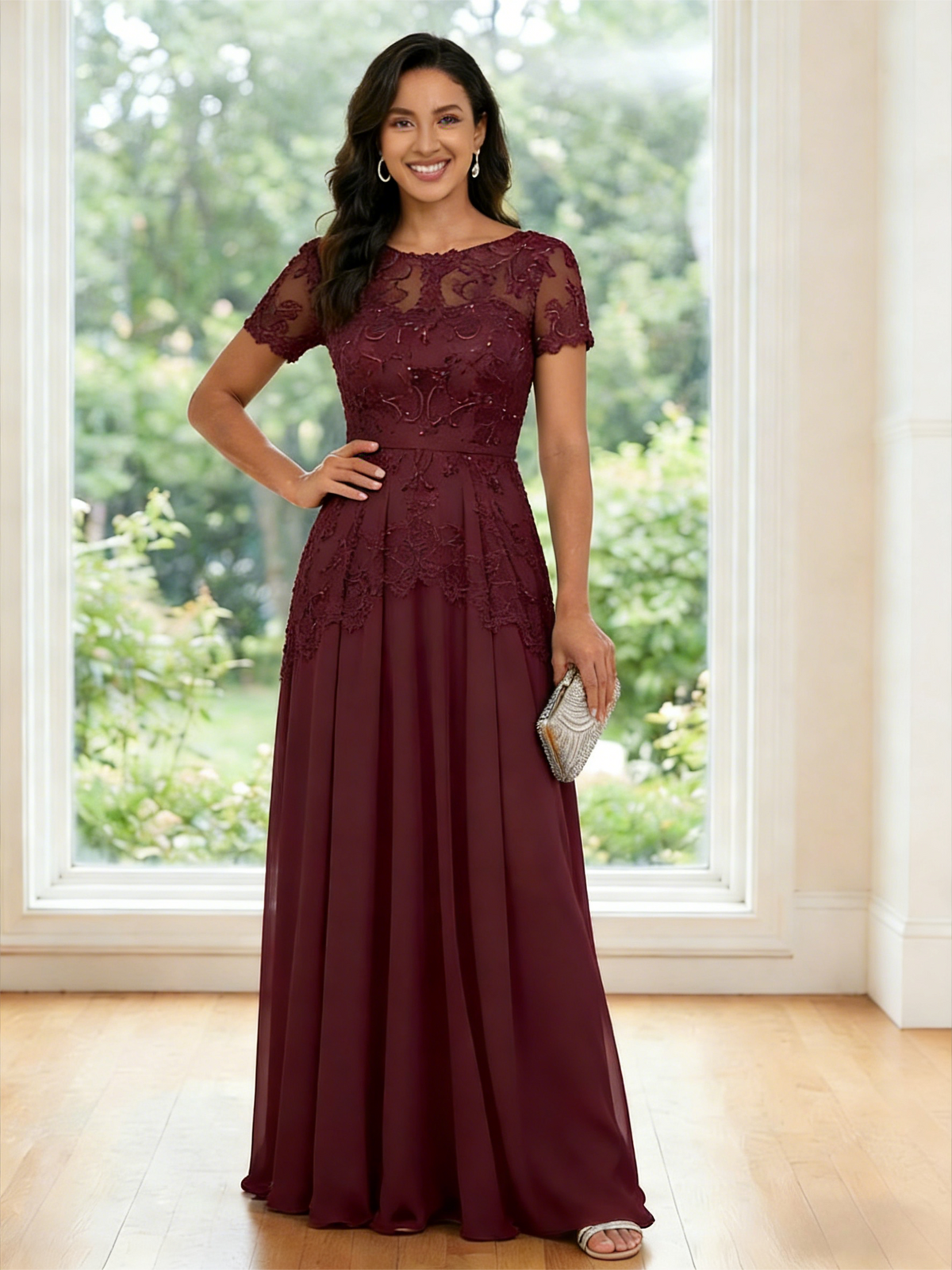Cape Long Sleeve Mermaid Mother of the Bride & Groom Dress Wedding Guest Gowns (SHI22500318)