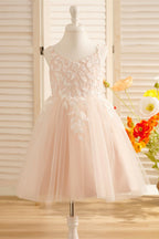 Tulle Knee-length Flower Girl Dress