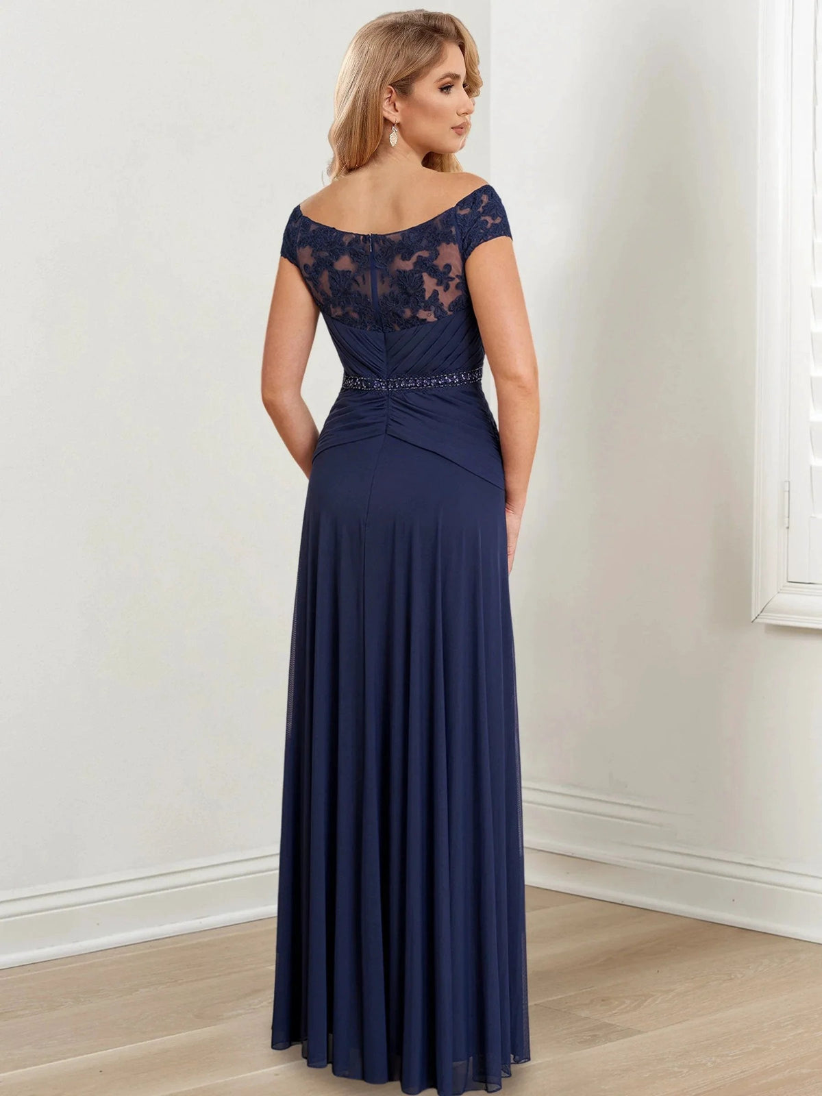 A-Line/Princess Off-the-Shoulder Floor-Length Mother of the Bride Dresses (ZD10949)