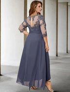 A-Line/Princess Scoop Asymmetrical Mother of the Bride Dresses by Dreamylily