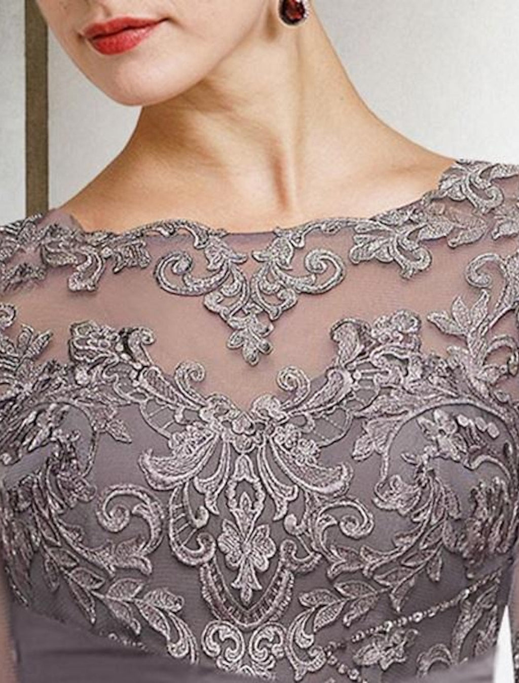 Chiffon half Sleeves Mother of the Bride Pantsuits with Lace