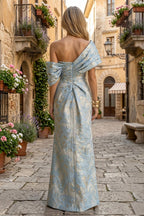 A-Line/Princess Off Shoulder Chiffon Floor-Length Mother of the Bride & Groom Dresses with Sequin, Lace Appliques & Pleats (SHI22501662)