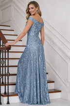 A-Line Off Shoulder Floor-Length Mother of the Bride Dresses with Sequins (SHI22500114)