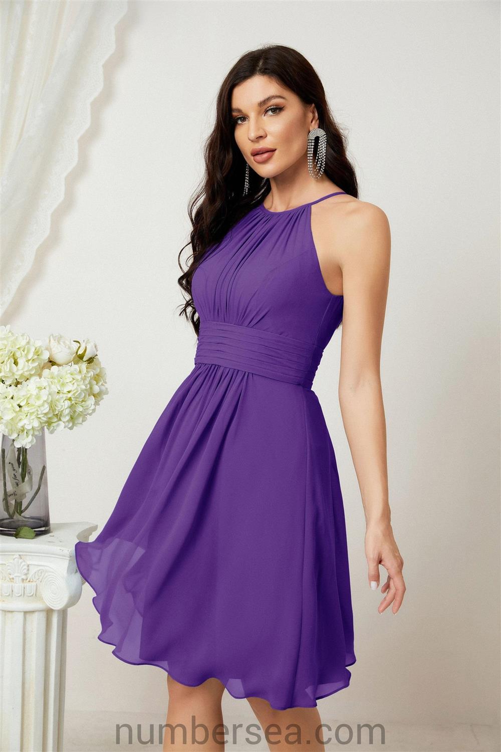 Halter Homecoming Dresses Formal Evening Party Cocktail Dress 28011 Clearance sale (ZD16954)