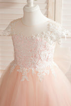 Ivory Detachable Train Princess First Communion Flower Girl Dress