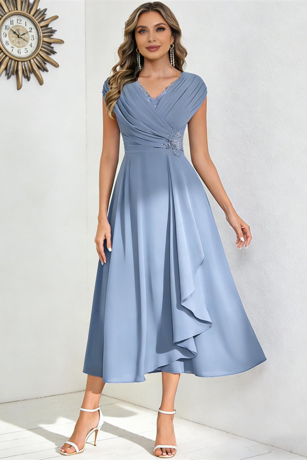 A Line Off Shoulder Floor Length Ruched Mother of the Bride Dresses (SHI22500193)