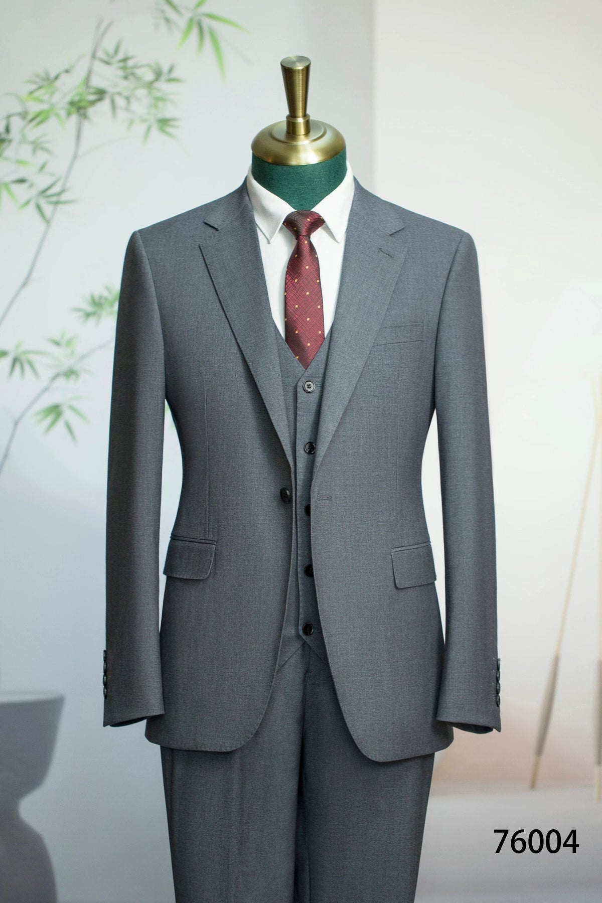 Traje de boda de lana sólida de tres piezas para novios y padrinos
