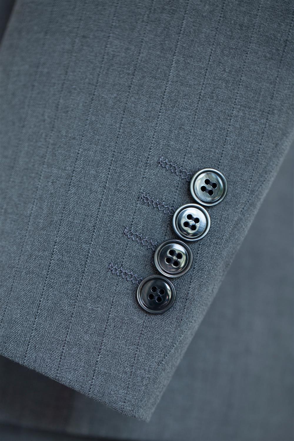 Costume de mariage sur mesure en laine à rayures bleu poussière, 3 pièces, pour le marié et ses garçons d'honneur