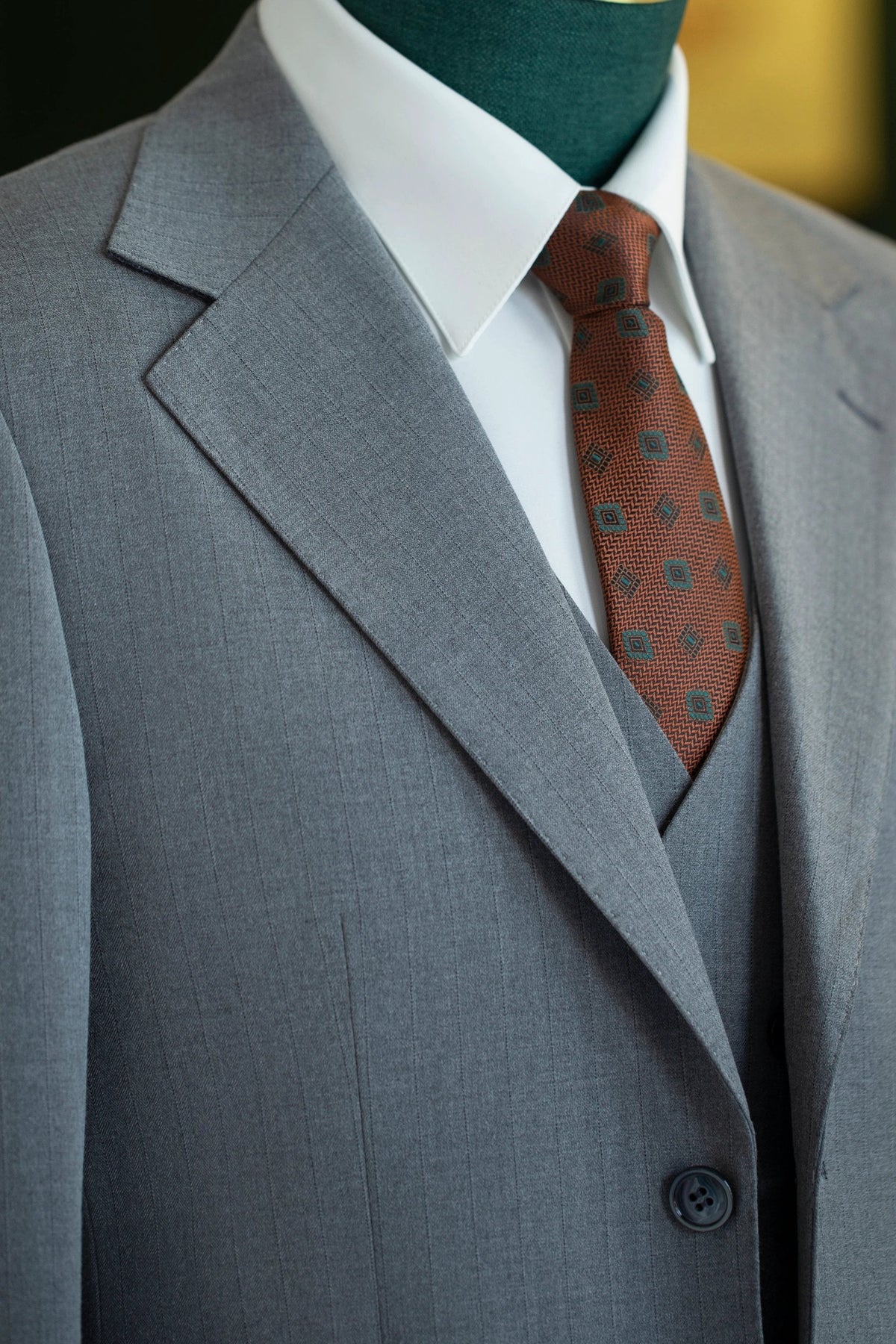 Costume de mariage sur mesure en laine à rayures bleu poussière, 3 pièces, pour le marié et ses garçons d'honneur