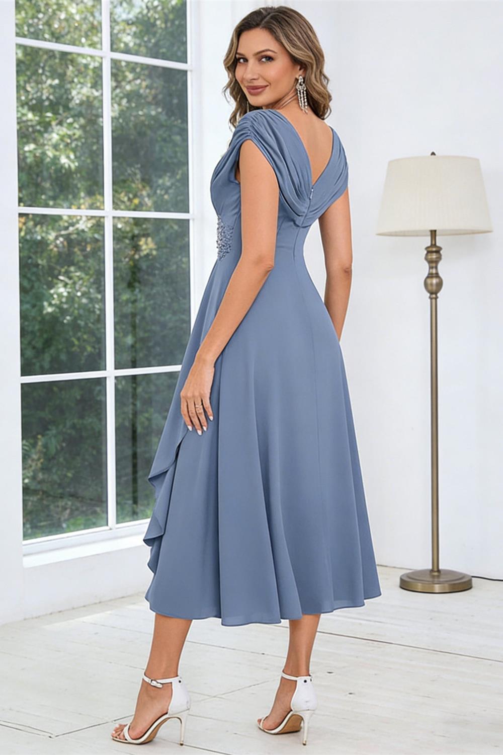 A-Line Floor Length One Shoulder Long Mother of the Bride Dresses with Lace (SHI22500179)