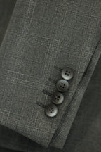Completo in Lana Grigio Solido a Tre Pezzi per Sposo e Business