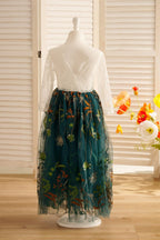 Tulle A-Line Full-Length Garden Boho Flower Girl Dress