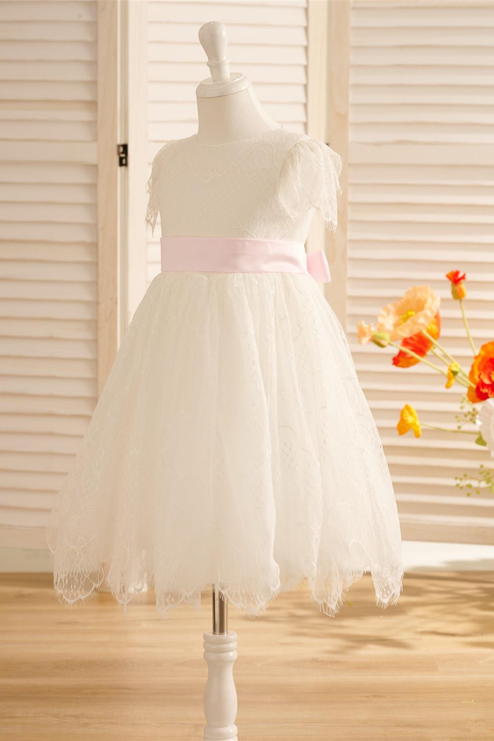Lace Ivory First Communion Flower Girl Dress
