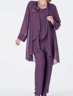 Chiffon Mother of the Bride Pantsuits with Jacket by Dreamylily