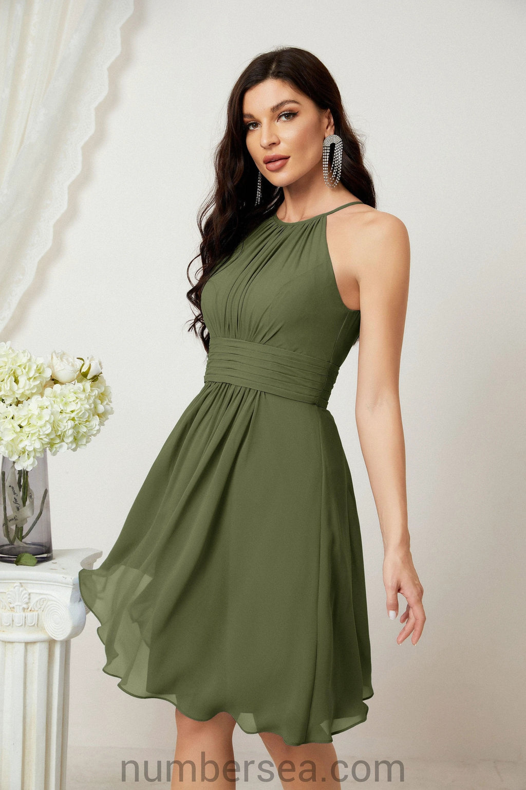 Halter Homecoming Dresses Formal Evening Party Cocktail Dress 28011 Clearance sale (ZD16954)