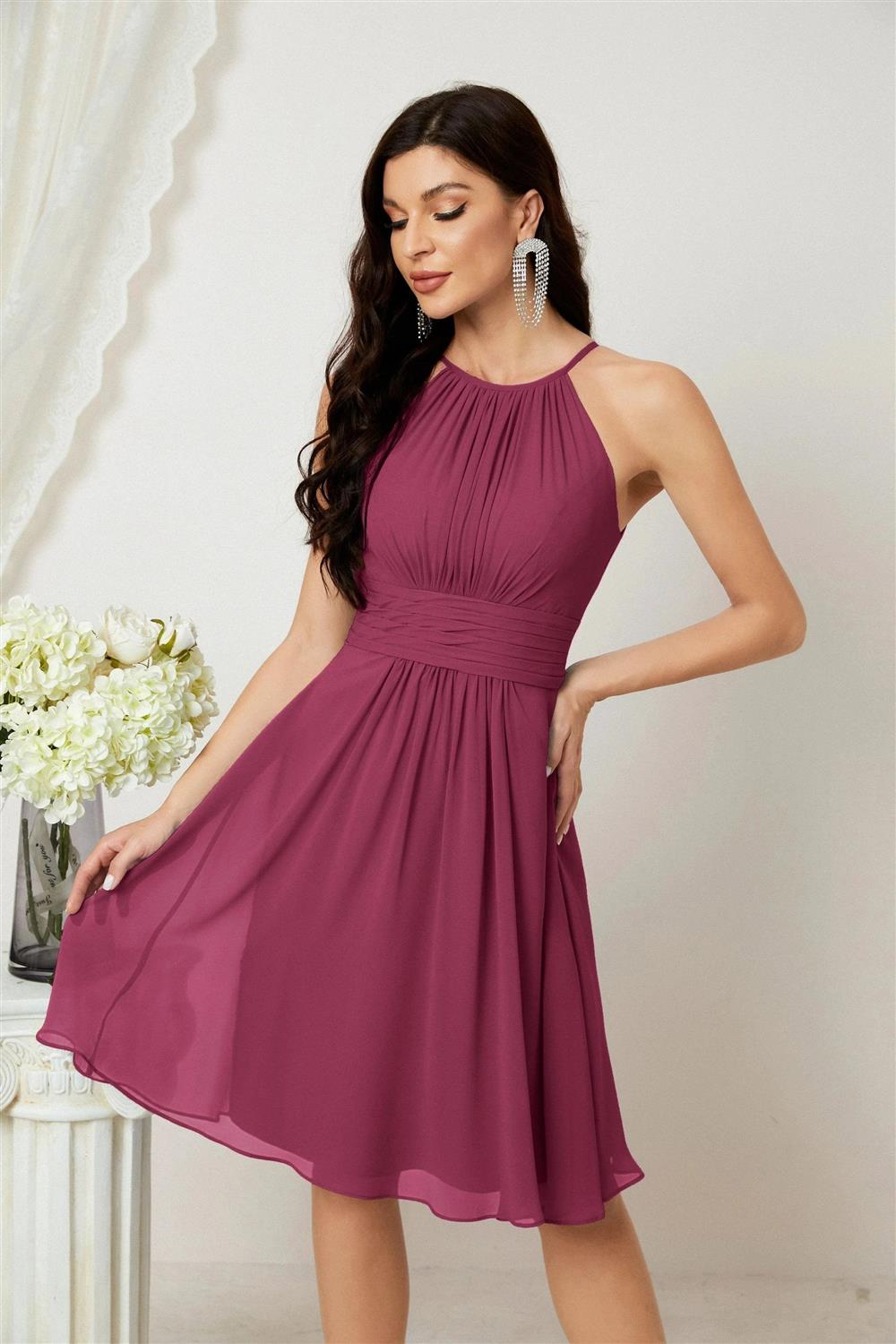 Halter Homecoming Dresses Formal Evening Party Cocktail Dress 28011 Clearance sale (ZD16954)