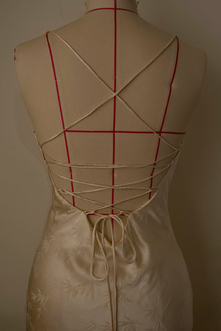 Bamboo Jacquard Lace Up Dress