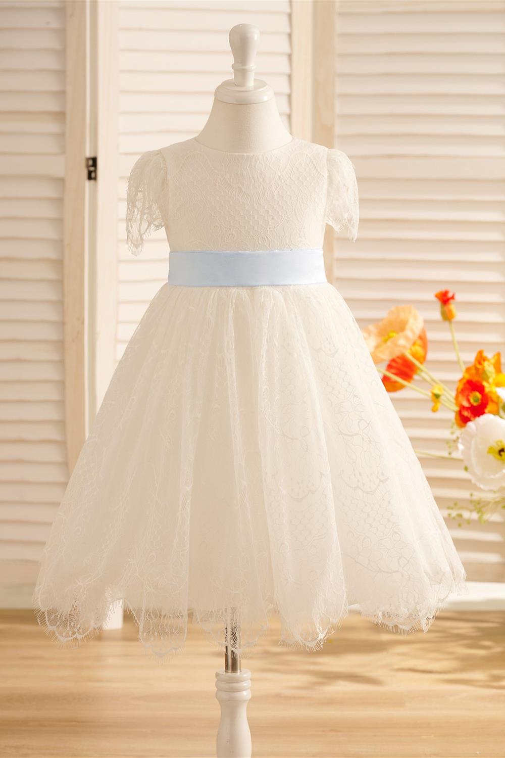 Lace Ivory First Communion Flower Girl Dress