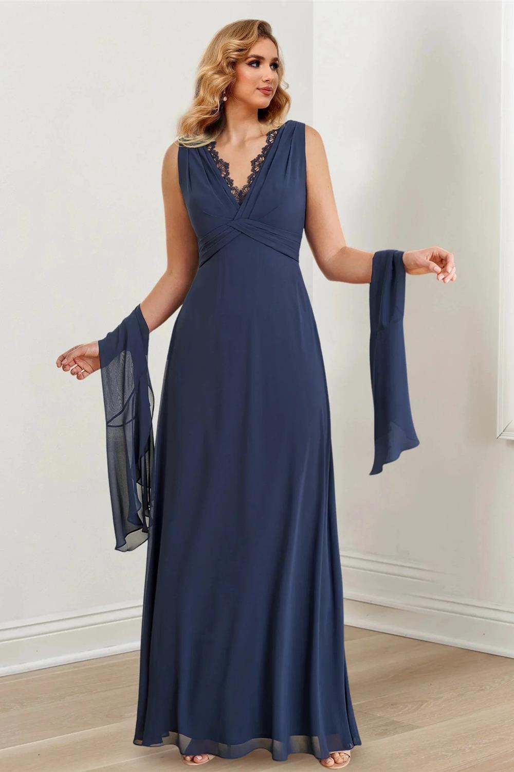 A-Line/Princess V-Neck Floor-Length Mother of the Bride Dresses (ZD10997)