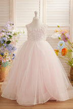 Enchanted Princess Tulle and Lace  Flower Girl Dress