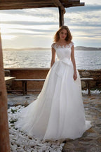 Hermosos vestidos de novia de corte A con cuello redondo para mujer, sexys, sin mangas, formales, para fiesta en la playa, vestidos de novia de talla grande, vestido de casamento