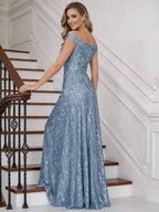 A-Line Off Shoulder Floor-Length Mother of the Bride Dresses with Sequins (SHI22500114)