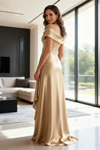 A-Line Scoop Neck Ruched Floor-Length Mother of the Bride Dresses with Ruffle (SHI22500216)