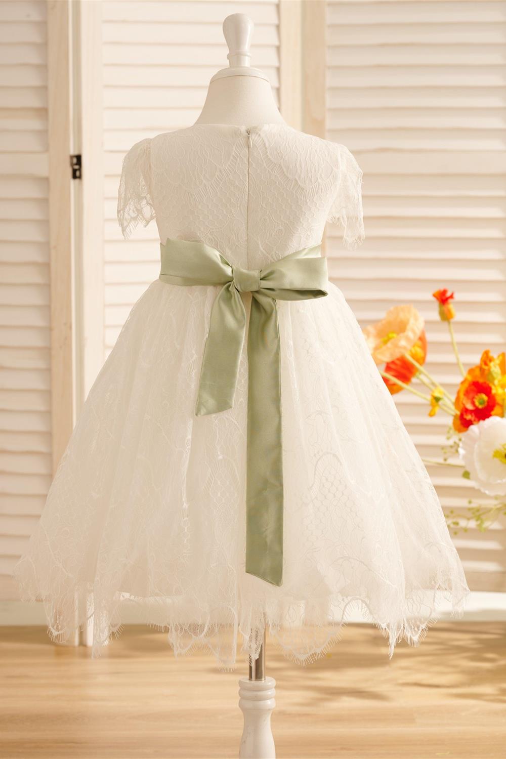 Lace Ivory First Communion Flower Girl Dress