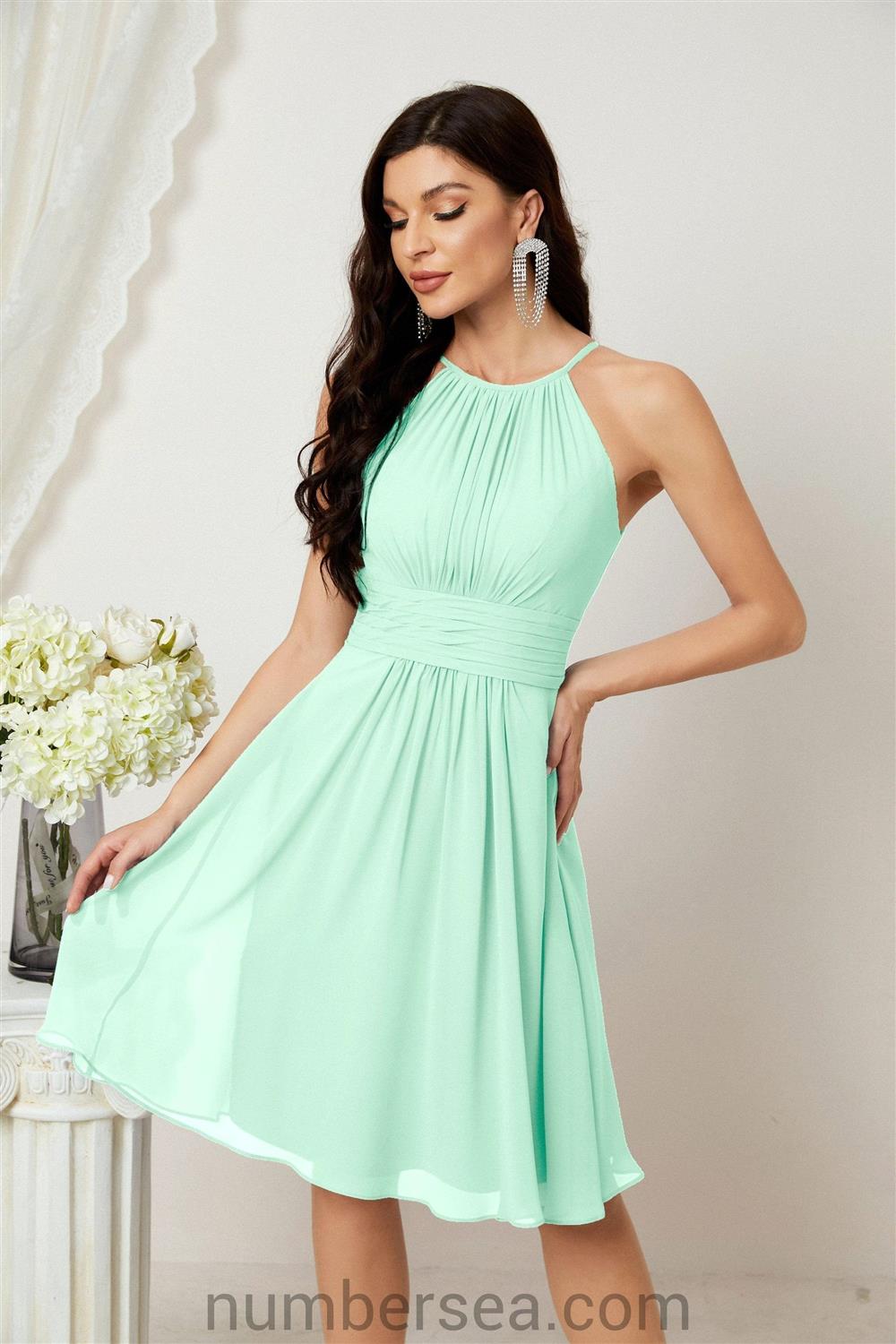Halter Homecoming Dresses Formal Evening Party Cocktail Dress 28011 Clearance sale (ZD16954)