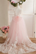Dream Princess Sleeveless Detachable Train Flower Girl Dress