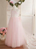 Dream Princess Sleeveless Detachable Train Flower Girl Dress
