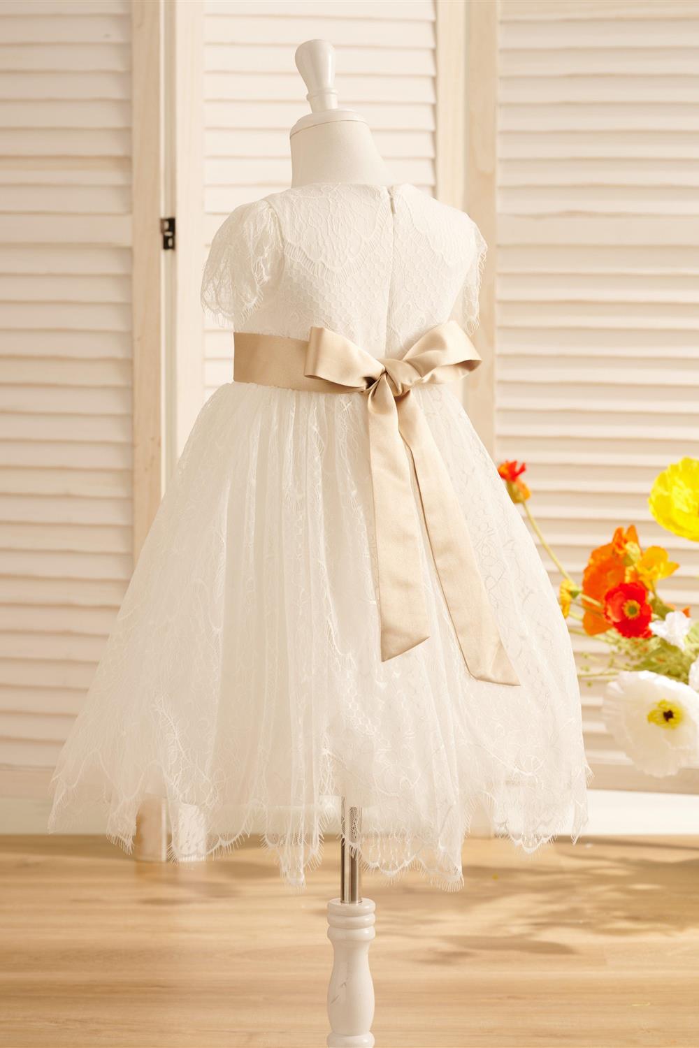 Lace Ivory First Communion Flower Girl Dress