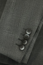 Completo in Lana Grigio Solido a Tre Pezzi per Sposo e Business