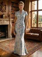 Sheath Satin One Shoulder Maxi Mother of the Bride & Groom Dresses with Ruffles Waist (SHI22500785)