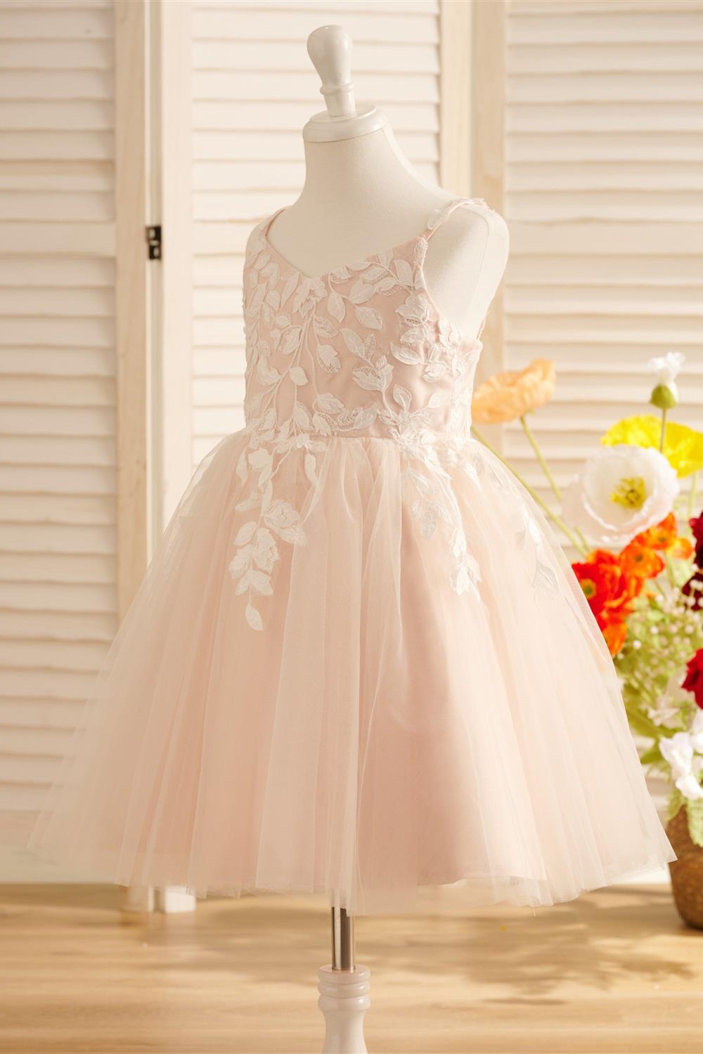 Tulle Knee-length Flower Girl Dress