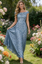 A-Line Off Shoulder Floor-Length Mother of the Bride Dresses with Sequins (SHI22500114)