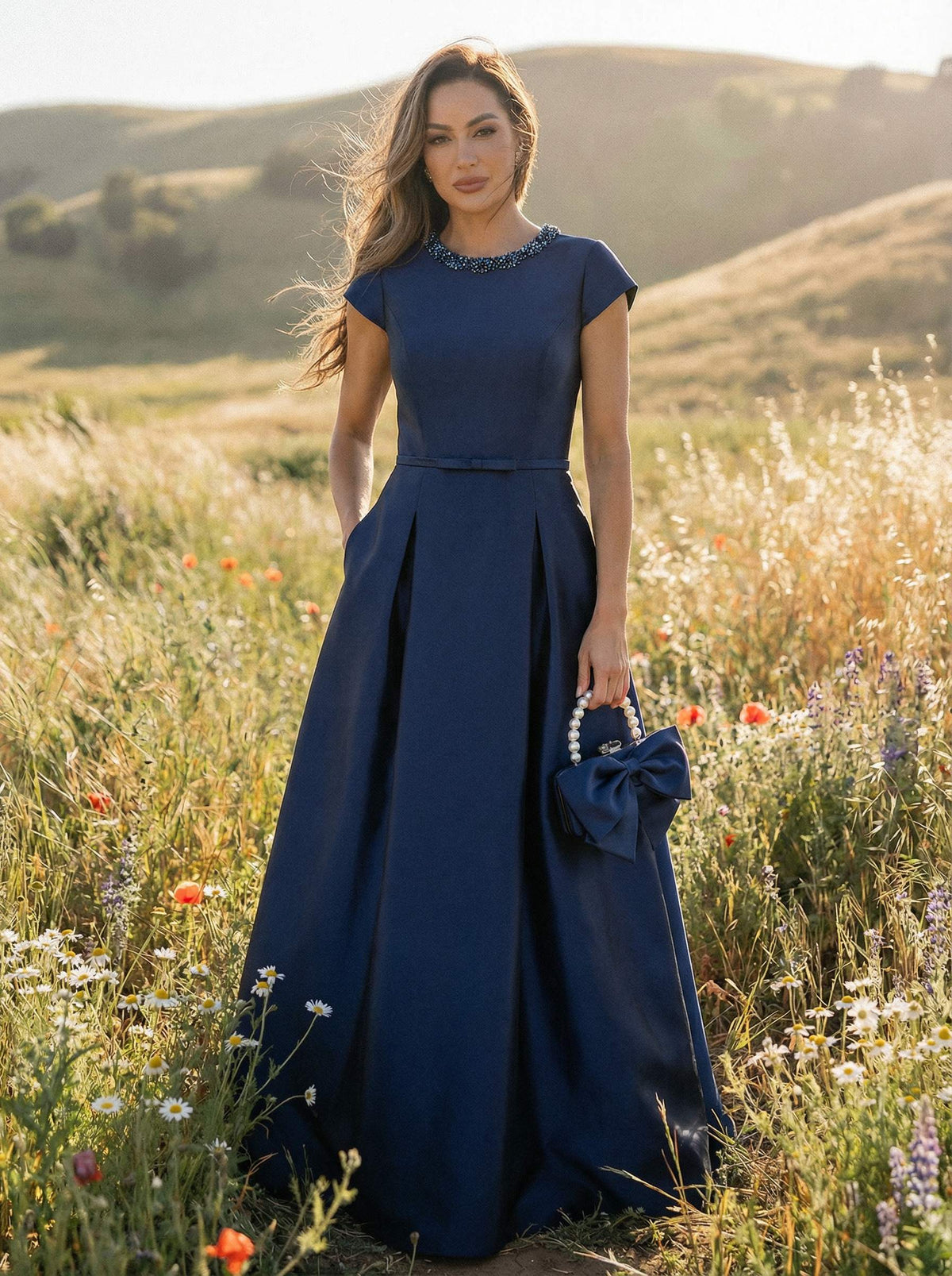 Sheath Satin One Shoulder Maxi Mother of the Bride & Groom Dresses with Ruffles Waist (SHI22500785)