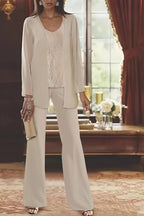 Chiffon Mother of the Bride Pantsuits with Jacket (ZD11039)
