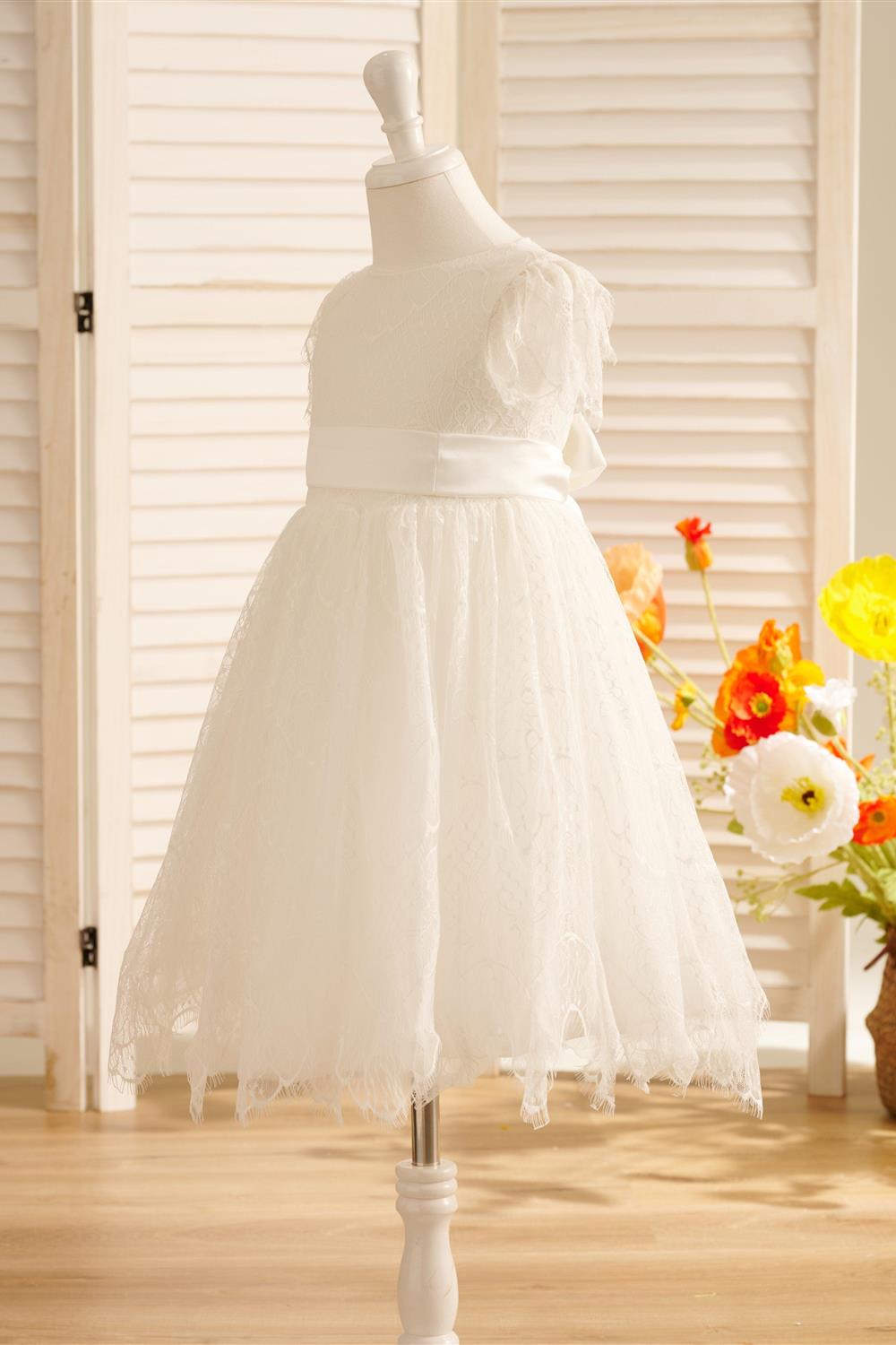 Lace Ivory First Communion Flower Girl Dress