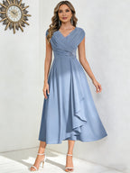 A Line Off Shoulder Floor Length Ruched Mother of the Bride Dresses (SHI22500193)