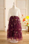 Tulle A-Line Full-Length Garden Boho Flower Girl Dress
