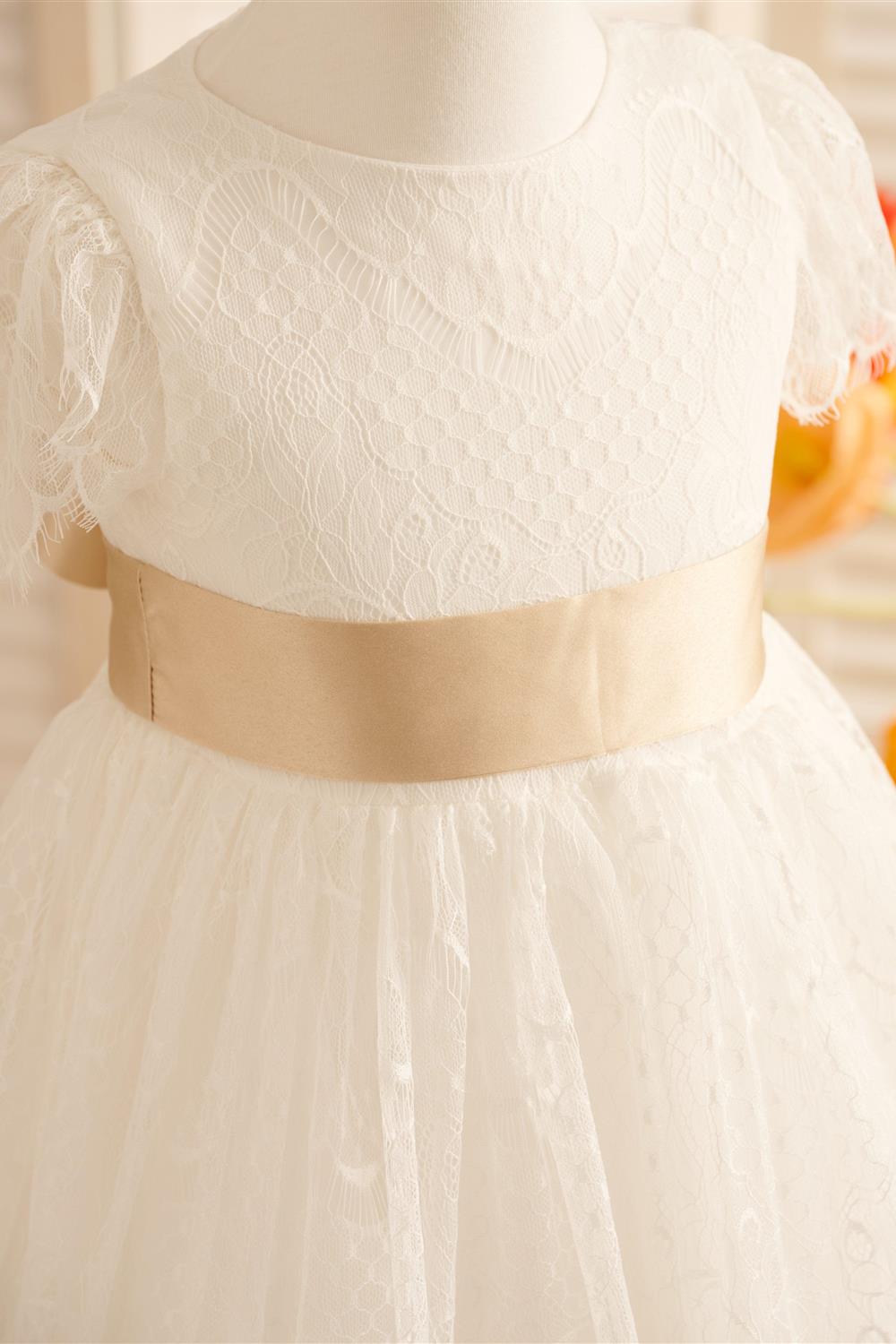 Lace Ivory First Communion Flower Girl Dress