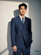 Tailored Double Breasted Navy Wool Formal Suit For Groom And Business (ZD17102)