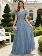One Shoulder Beaded Midi Jacquard Satin Mother of the Bride Dresses (SHI22500511)