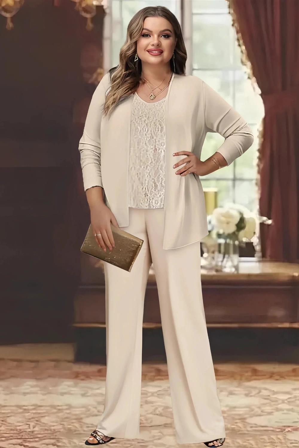 Chiffon Mother of the Bride Pantsuits with Jacket (ZD11039)