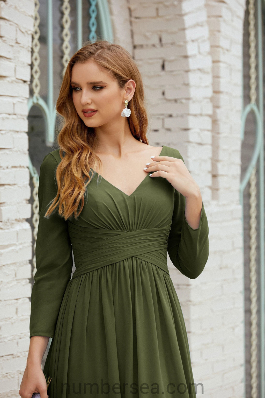 فستان وصيفة العروس من Numbersea، فستان سهرة رسمي من الشيفون، فستان حفلات 28016