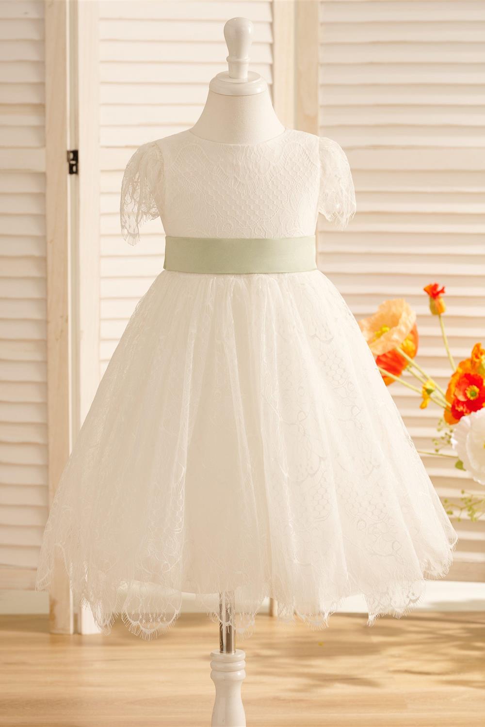 Lace Ivory First Communion Flower Girl Dress
